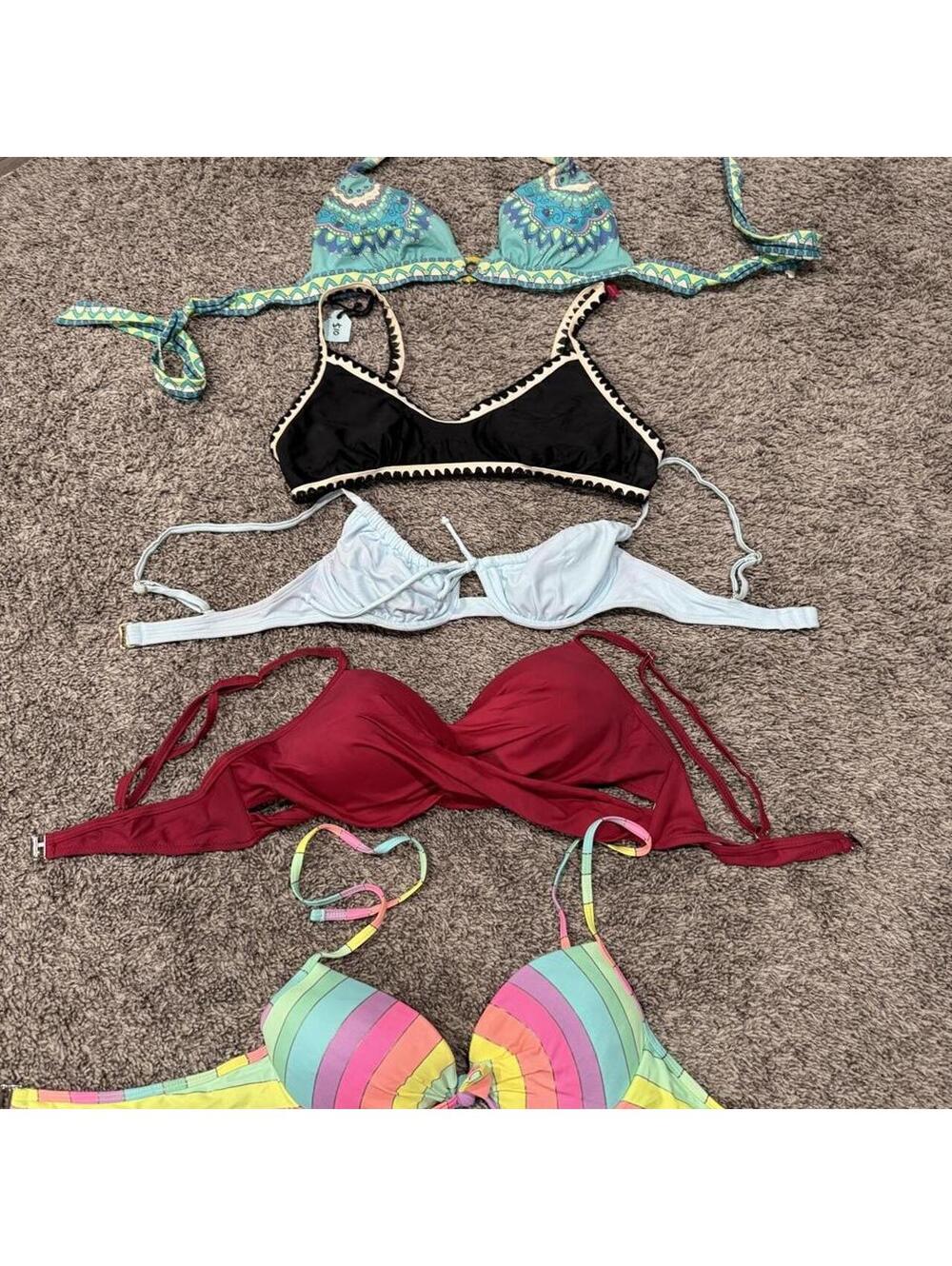 Set of 5 Women's Bikini Tops in Various Colors and Styles